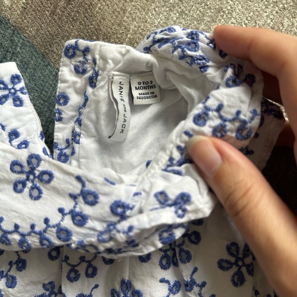 Janie & jack White and Blue Floral Romper - Picture 3 of 4